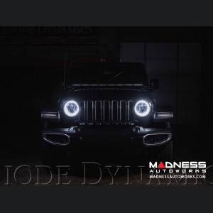 Jeep Wrangler JL HD LED Halos - Switchback Cool White & Amber - Pair